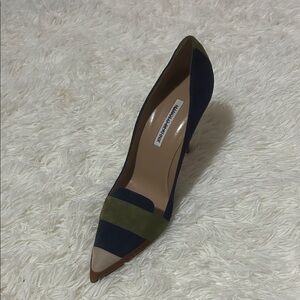 Manolo Blahnik Green and Blue Heels